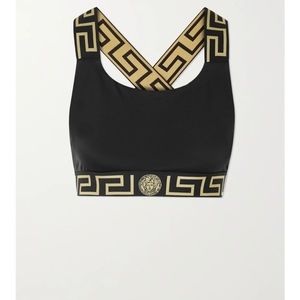 New Versace swim suit top bikini top size small size 2 = 4/6  *authentic*